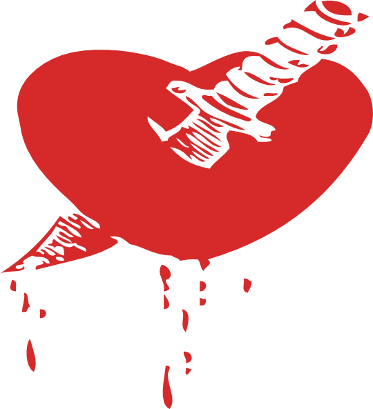 Mann Clip Art At Clker - Heart With A Knife Through (540x593), Png Download
