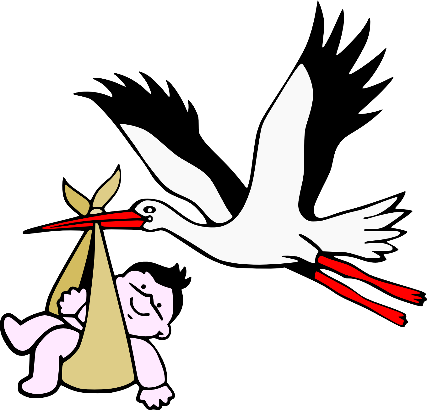 Stork With New-born Child - Montagne Sainte-victoire (1360x1303), Png Download