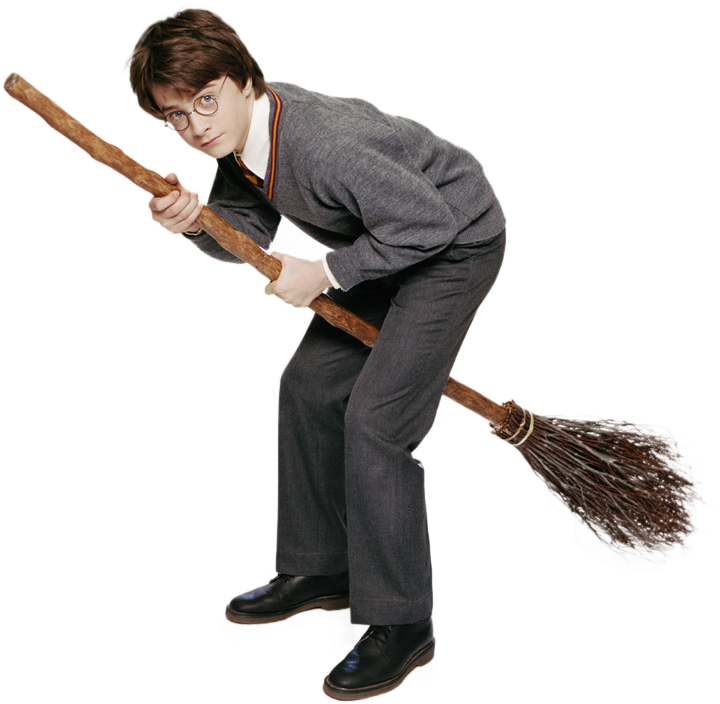 Harry Potter On Broom Png Image Transparent Download - Harry Potter Broom Meme (770x954), Png Download