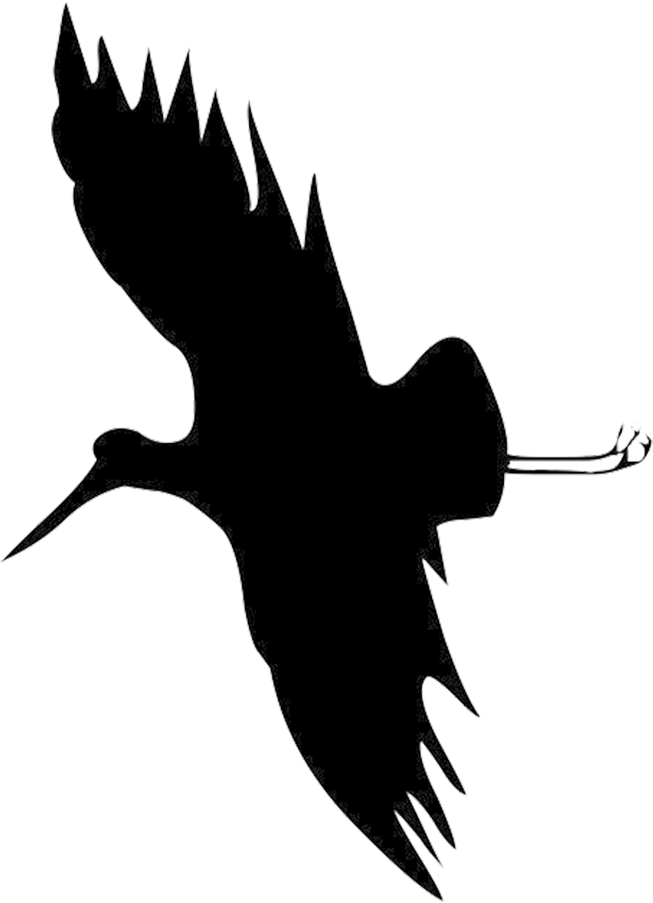 Stork Silhouette At Getdrawings - Flying Heron Silhouette Png (1019x1338), Png Download