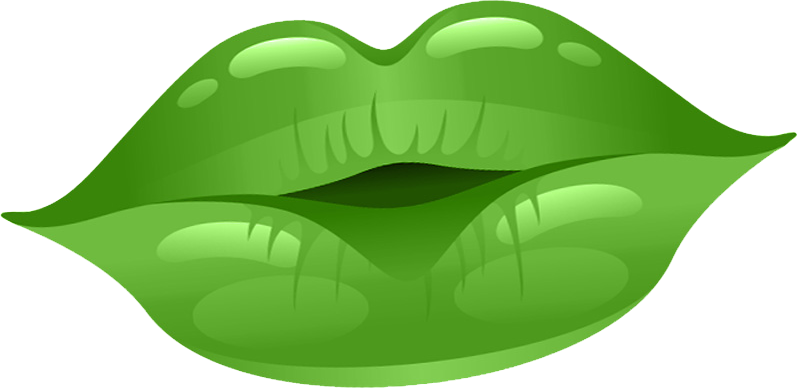Lips Clipart Green Lip - Portable Network Graphics (798x388), Png Download