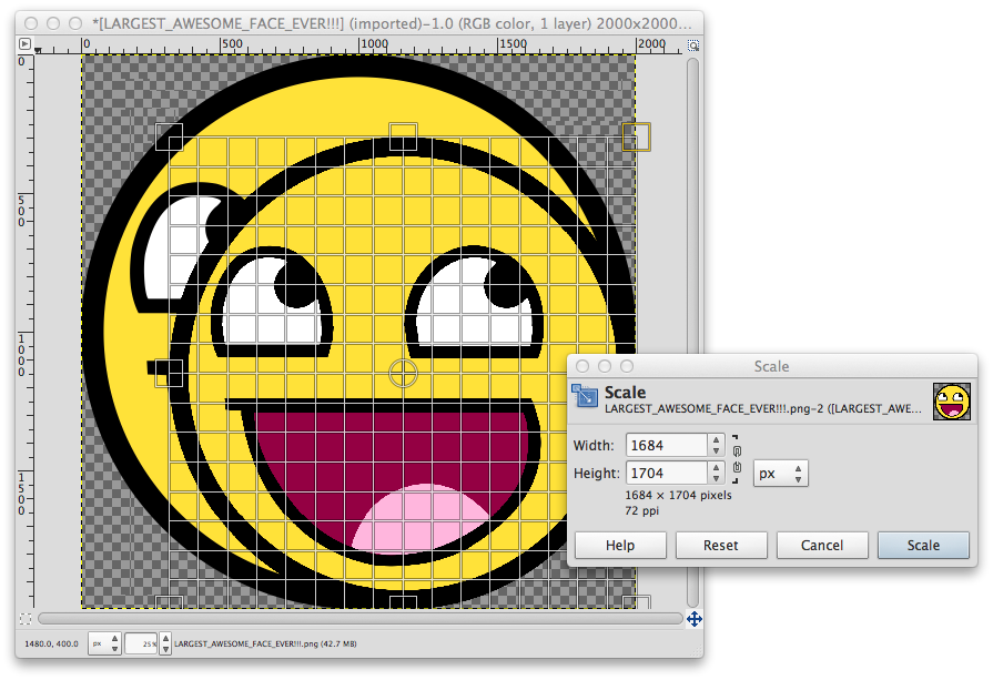 Gimp Has A Grid That Gets In The Way, As You Can See - Meme Smiley Face (895x613), Png Download