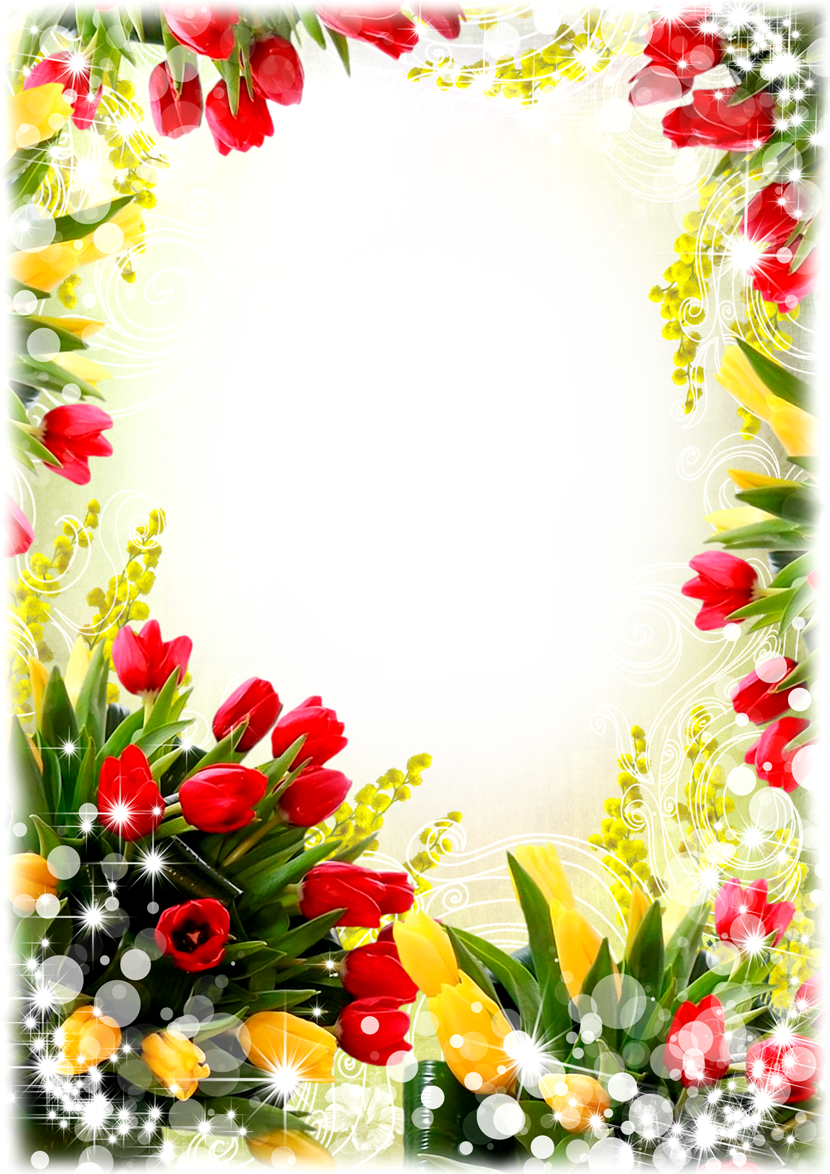 Nice Flower Frame Png - Portable Network Graphics (1169x1654), Png Download