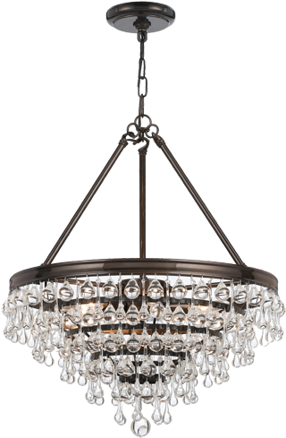 Vibrant Bronze 6 Light Chandelier Steel Material (350x510), Png Download