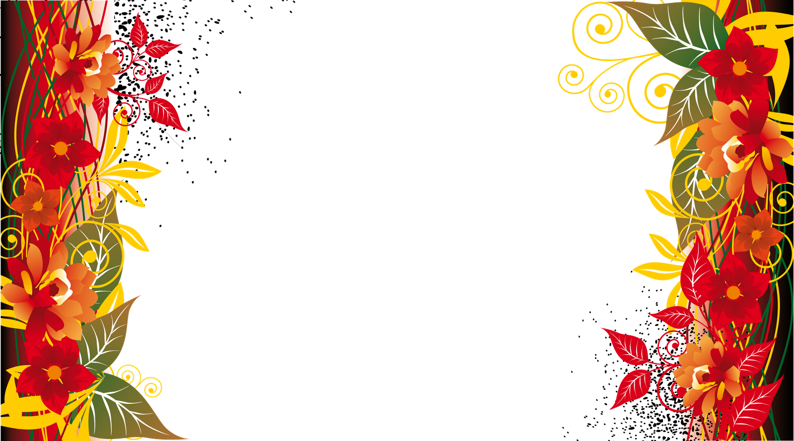 Colorful Flower Frames - Flower Frame Designs Png (1600x889), Png Download