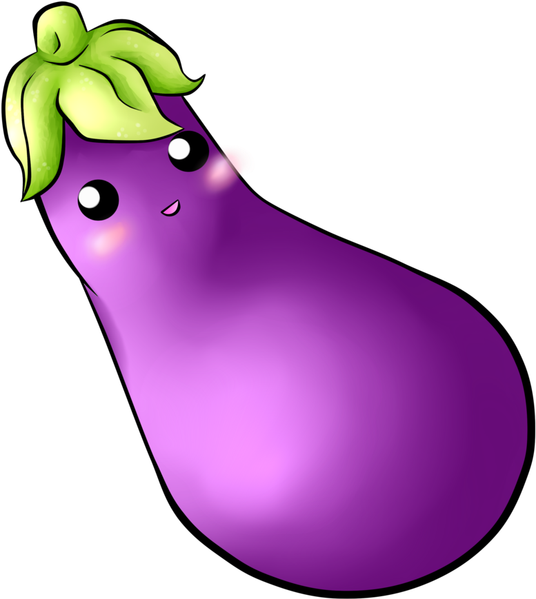 Eggplant Png Cartoon - Kawaii Eggplant Png (894x894), Png Download