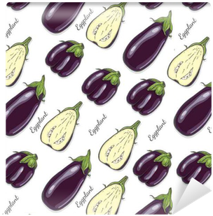 Seamless Color Pattern With Eggplant Wallpaper • Pixers® - Eggplant (400x400), Png Download
