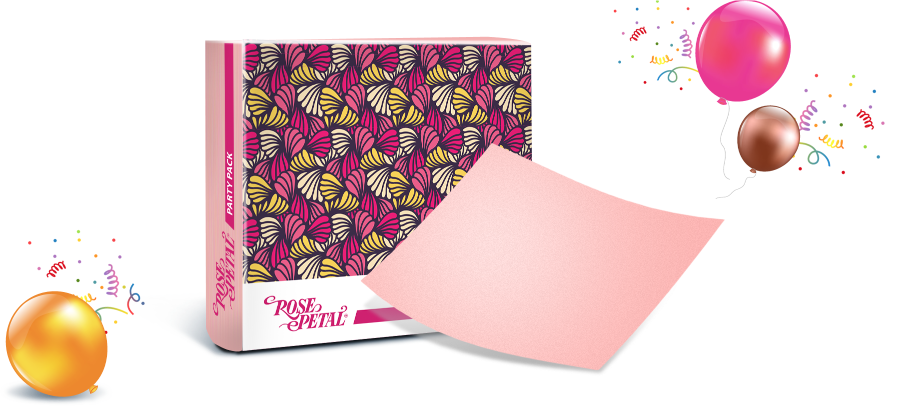 Rose Petal Party Pack (1886x811), Png Download