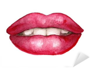 Ruby Lipstick Sticker • Pixers® • We Live To Change - Usta Rysunek (400x400), Png Download
