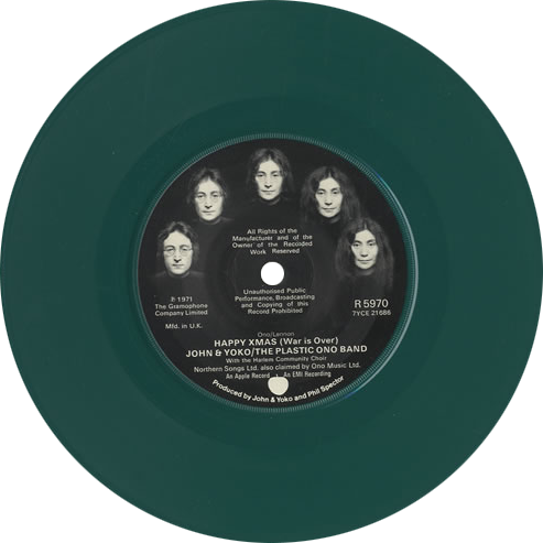 John Lennon & Yoko Ono & Plastic Ono Band, The - John Lennon Happy Xmas (war Is Over) - Black - 4-pr (493x493), Png Download