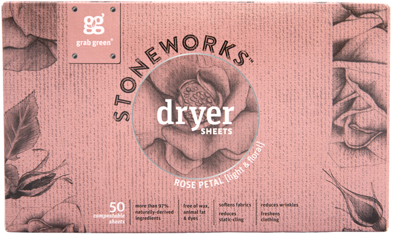Stoneworks Dryer Sheets Rose Petal - Stoneworks Compostable Dryer Sheets - Rose Petal (800x800), Png Download