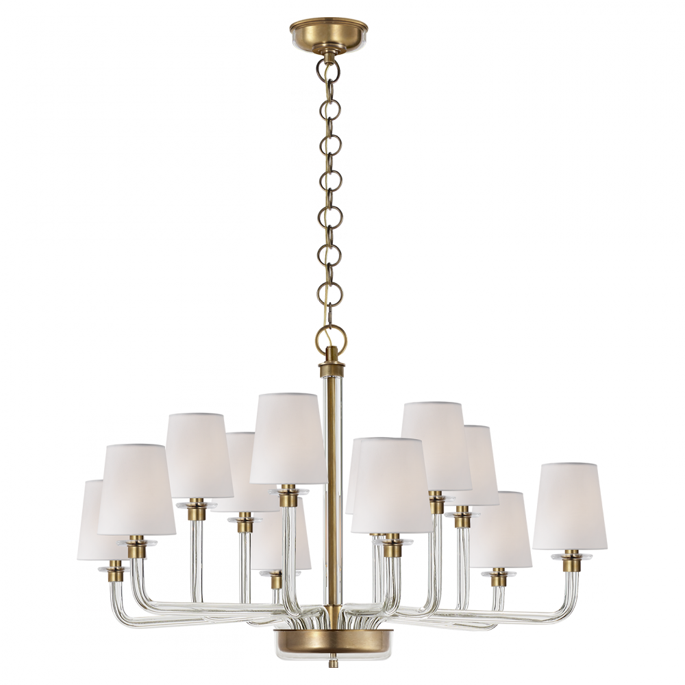 Parker Large Chandelier In Natural Brass And Cry - Parker Large Chandelier (1000x1000), Png Download