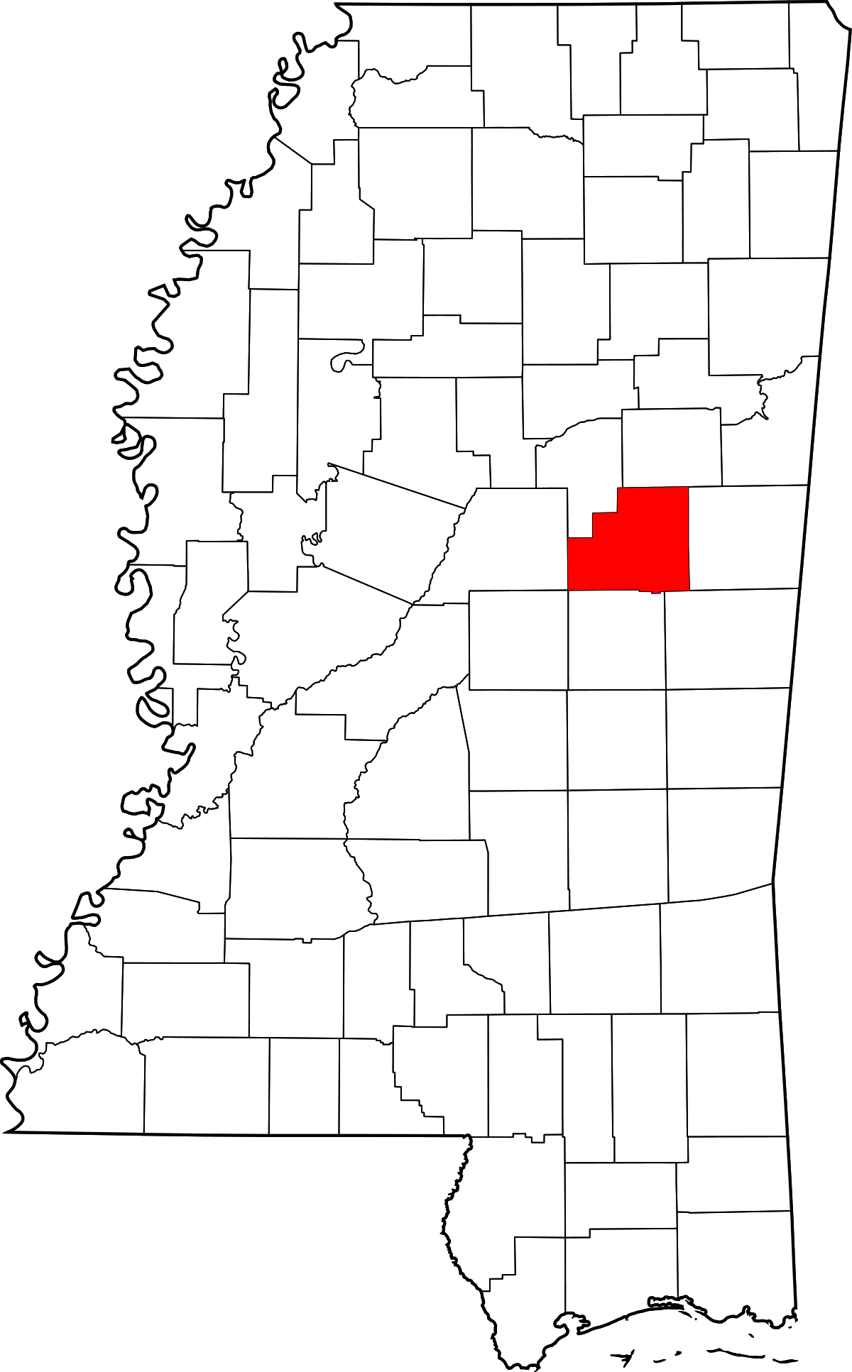 Mississippi Counties Map Vector (1200x1933), Png Download