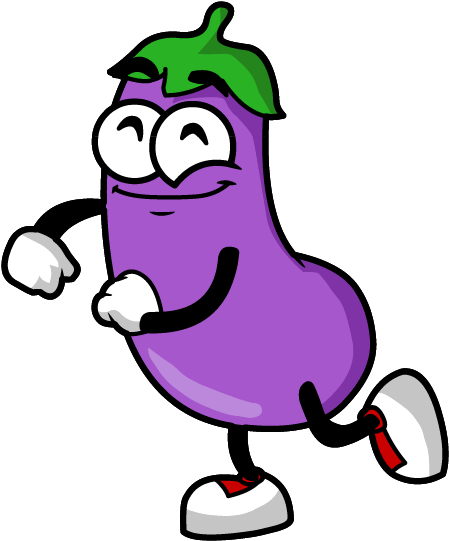 Eggplant Stickers Messages Sticker-0 - Eggplant Png Cartoon (618x618), Png Download