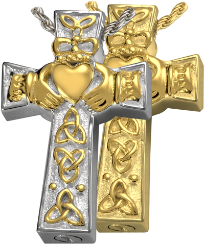 Claddagh Celtic Cross - Celtic Cross In Gold (500x500), Png Download