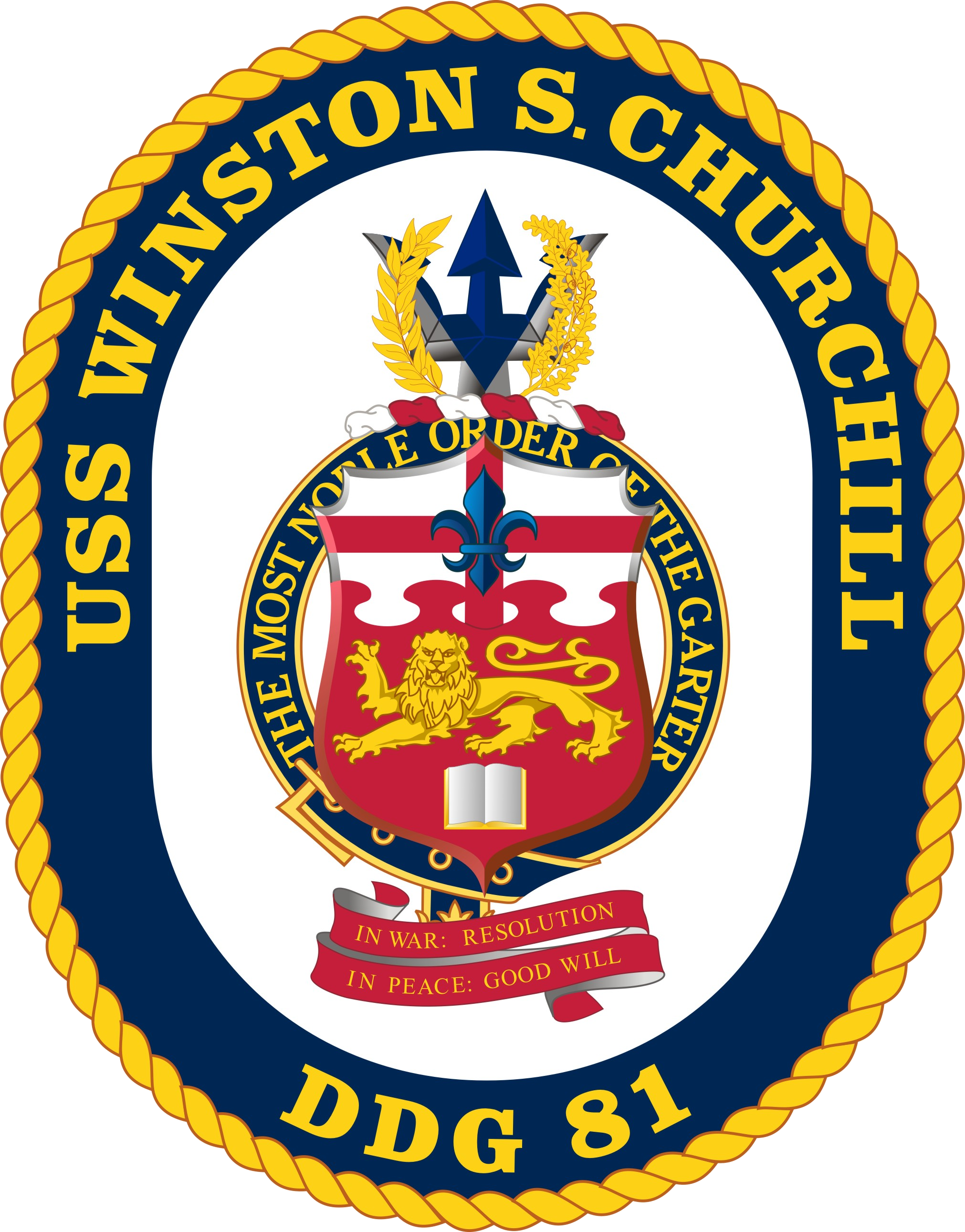 Uss Winston Churchill Ddg-81 Crest - Uss Forrest Sherman Ddg 98 (2022x2581), Png Download