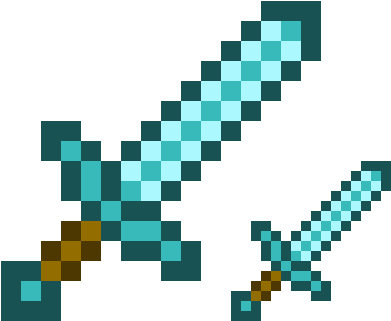 Diamond Sword - Minecraft Iron Sword (390x380), Png Download