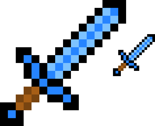 Diamond Sword - Minecraft Diamond Sword Enchanted (590x480), Png Download