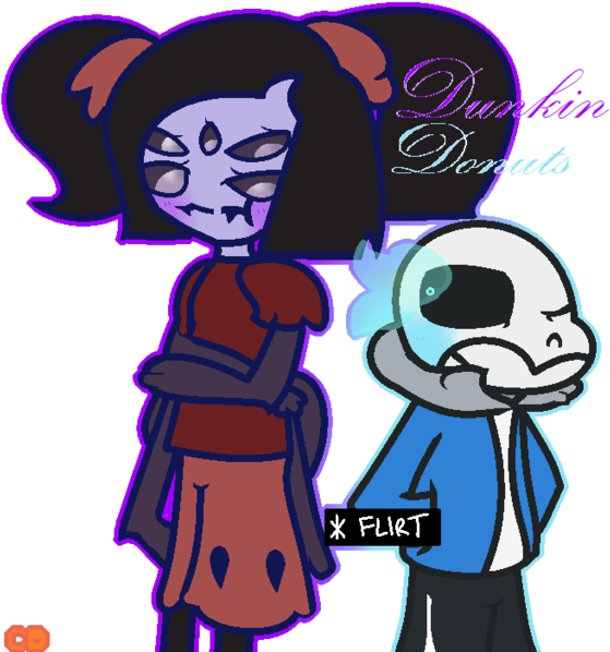 Undertale Dunkin Old By Muffettheswagspider On Deviantart - Undertale Muffet X Sans (600x602), Png Download
