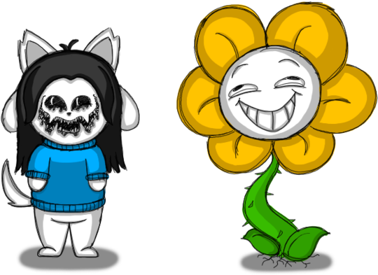Underswap By Kriztian - Underswap Flowey And Temmie (600x427), Png Download