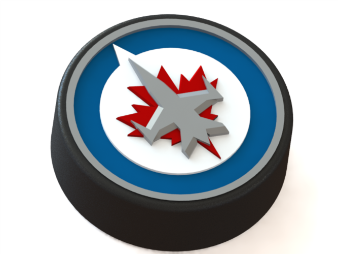 Winnipeg Jets Logo On Ice Hockey Puck 3d Print - Winnipeg Jets Logo 2011 (667x500), Png Download