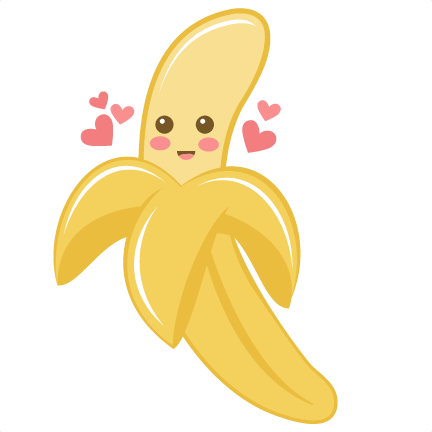 Valentine Banana Scrapbook Cuts Svg Cutting Files Doodle - Cute Banana Clipart (432x432), Png Download
