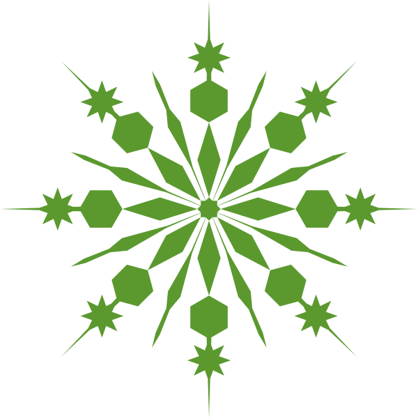 Green Snowflake Clipart - Snowflake Blue Clip Art (600x600), Png Download