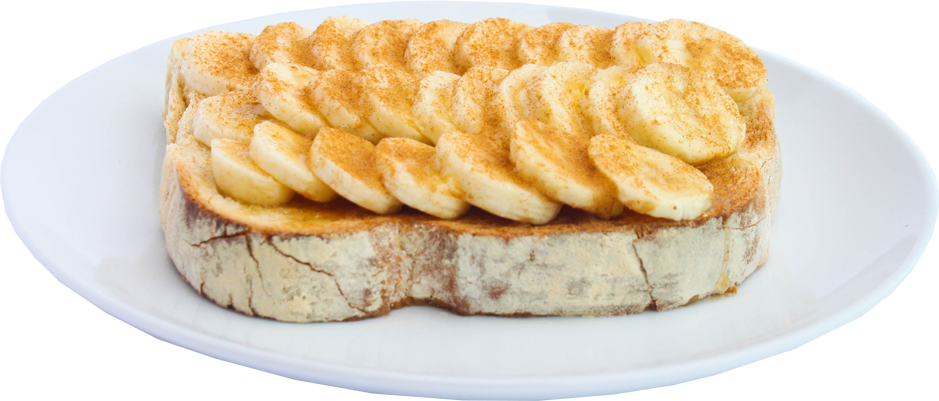 Banana On Toast Recipe (939x401), Png Download