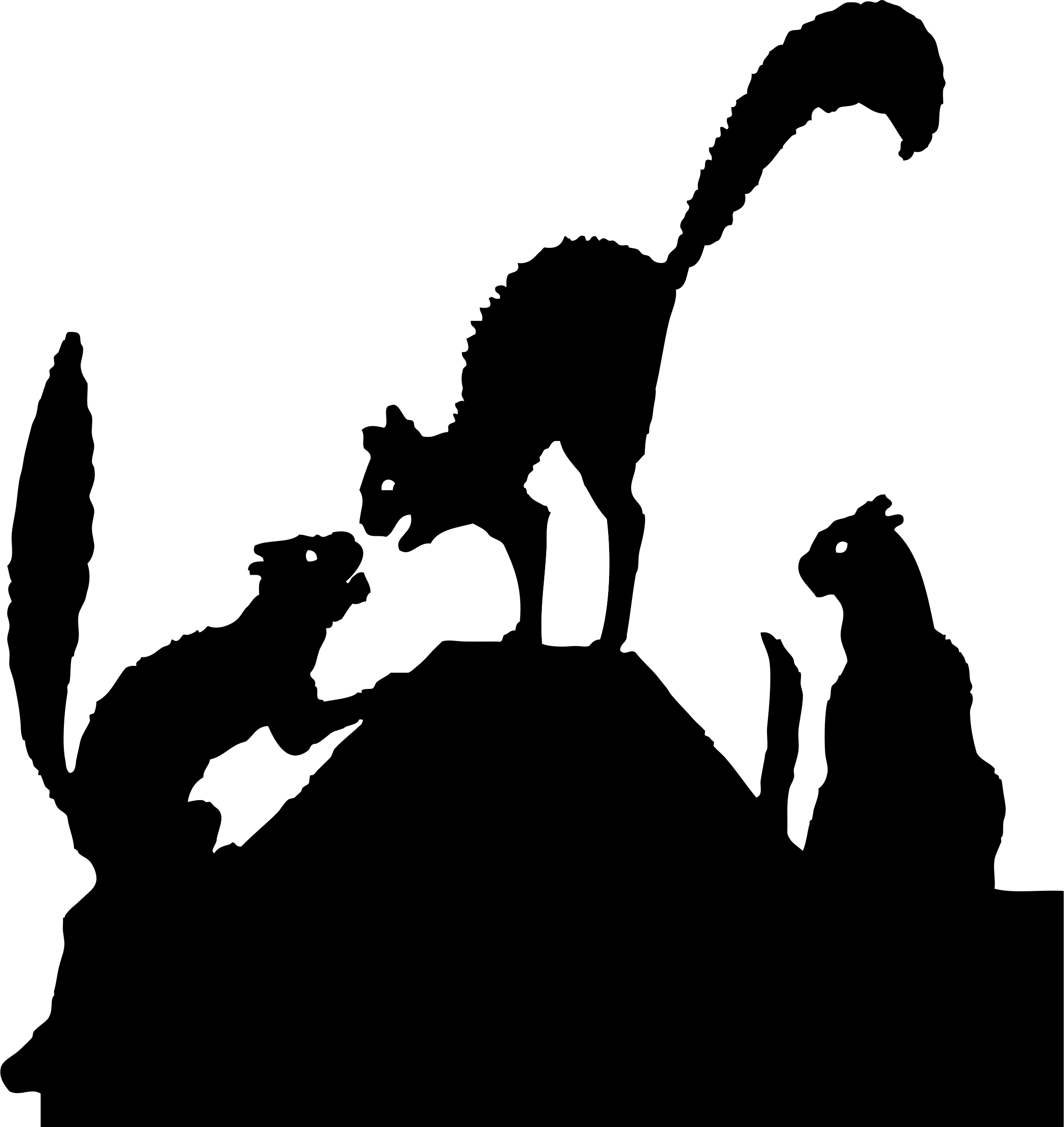 Johnny Automatic Cat Fight Silhouette - Cat Fighting Silhouette (724x768), Png Download