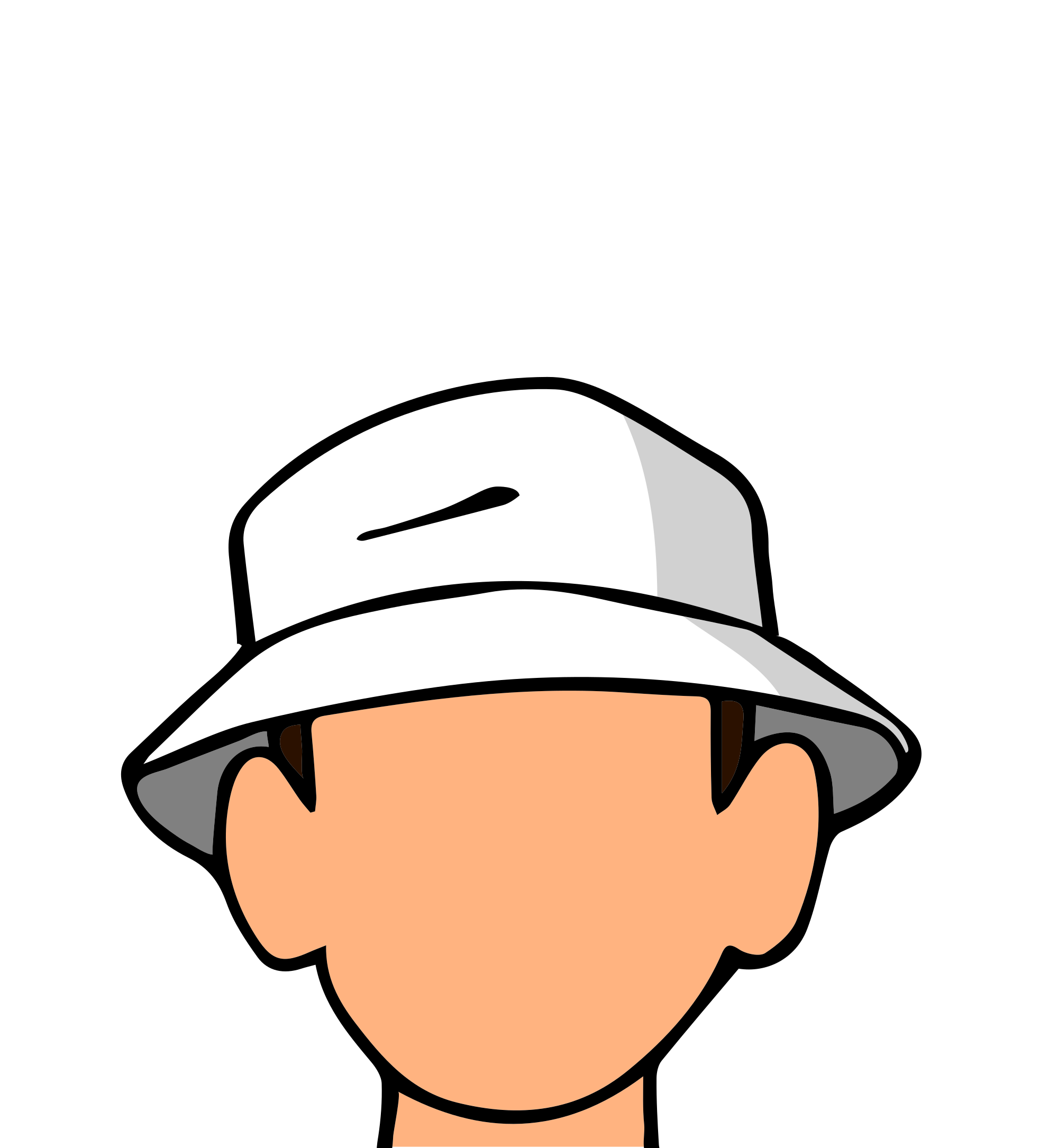 Open - Bucket Hat Cartoon Png (2000x2171), Png Download