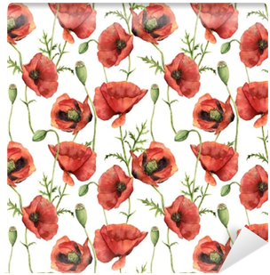 Watercolor Seamless Pattern With Poppies - Poppy. Watercolor Backpack By Y Derbi (400x400), Png Download