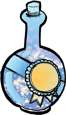 Blue Ribbon Potion - Glass Bottle (400x400), Png Download