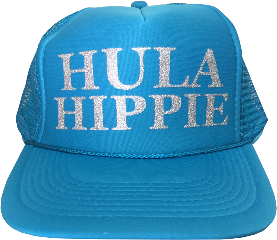 Hula Hippie Turquoise Hat With Silver Glitter - Baseball Cap (1024x893), Png Download
