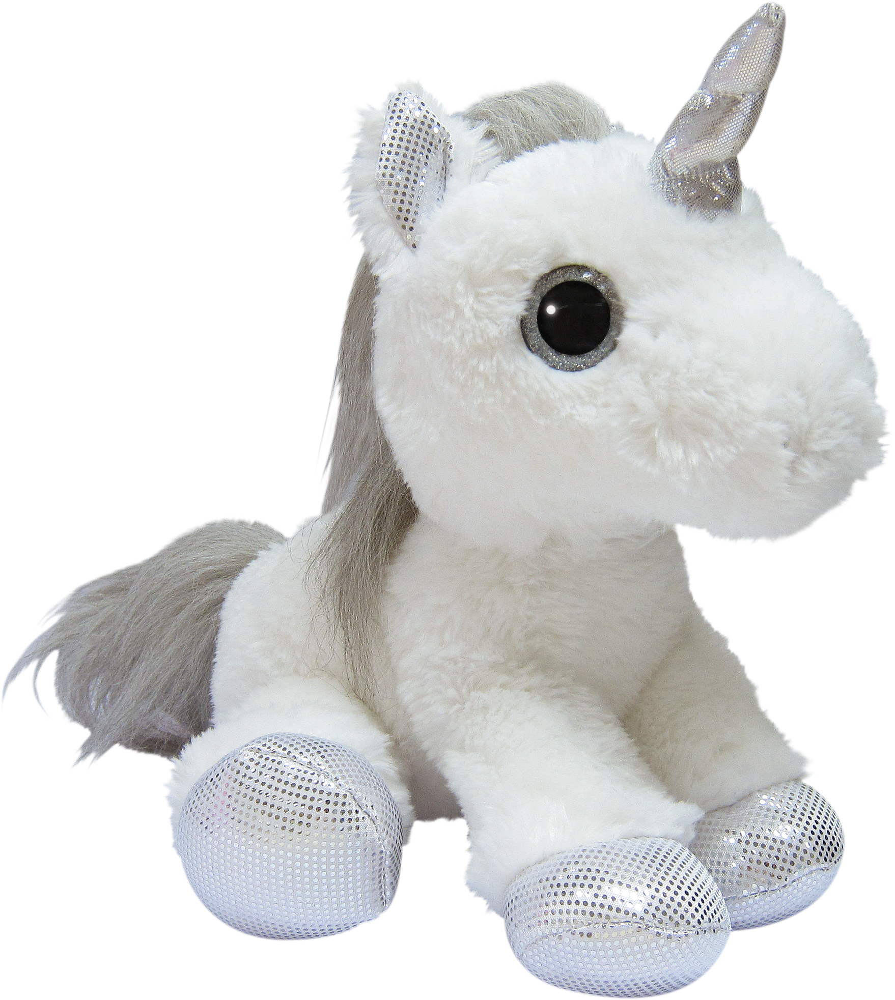 Unicorn Silver Glitter Eye 30cm - Stuffed Toy (2195x2439), Png Download