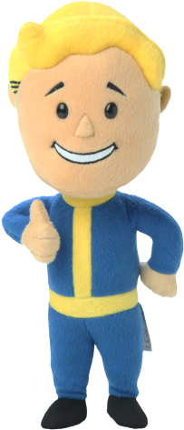 Fallout Plush Vault Boy Thumbs Up 30cm - Vault Boy Peluche (600x520), Png Download
