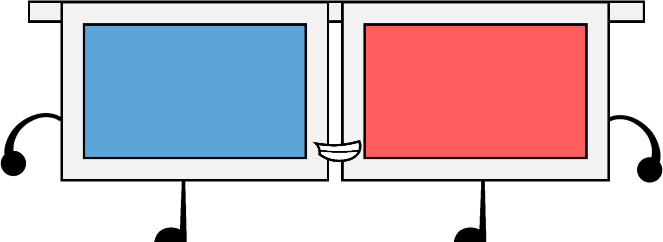 3d Glasses - Bfdi 3d Glasses (1394x487), Png Download