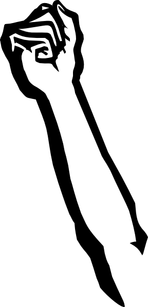 Raised Fist Png (288x599), Png Download