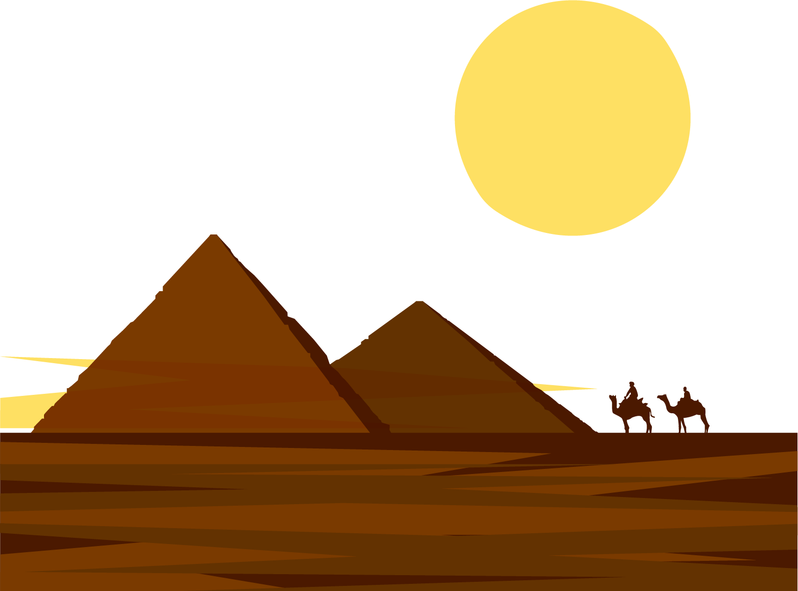 Gobi Desert Painted Desert Camel Arabian Desert - Cartoon Pyramid Background (1561x1157), Png Download