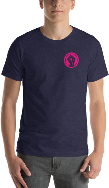 Raised Fist Minimal Men's T-shirt - T-shirt (600x600), Png Download