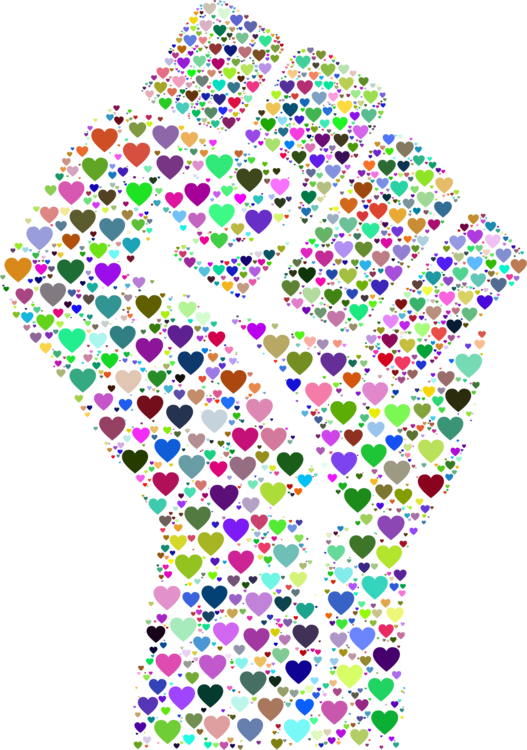 Raised Fist Computer Icons Symbol - Colorful Fist Up (527x750), Png Download
