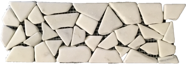 Pearl White Tumbled Stone Border - Rock (640x853), Png Download