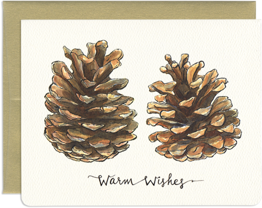 Nature Holiday Greeting Card - Pinecones Transparent (600x496), Png Download