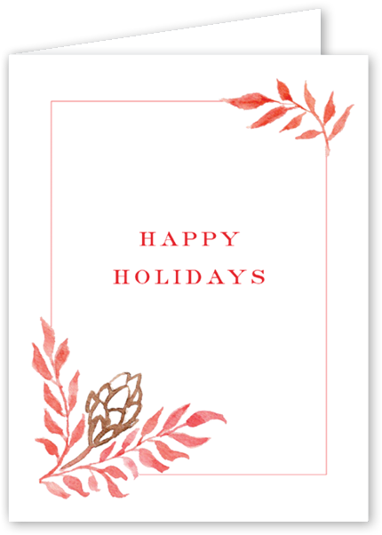 Pine Cones Folded - Christmas Card (600x600), Png Download