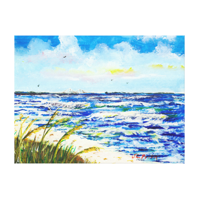 Tampa Bay Florida Beach Sunshine Skyway Bridge Canvas - Florida (650x650), Png Download