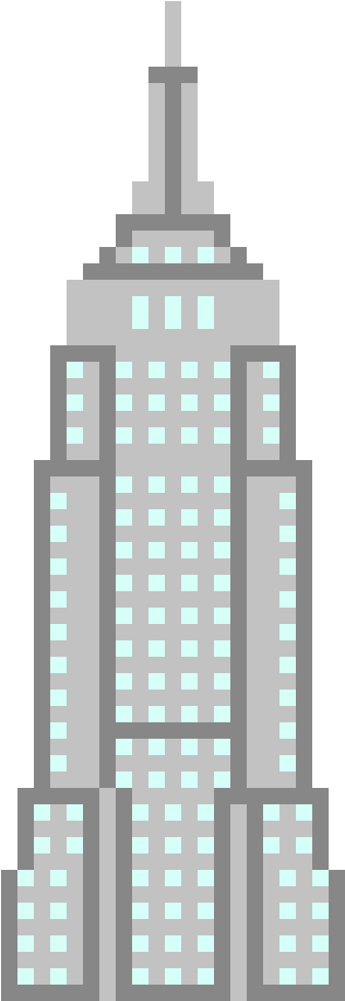 Skyscraper - Pixel Art (630x1215), Png Download