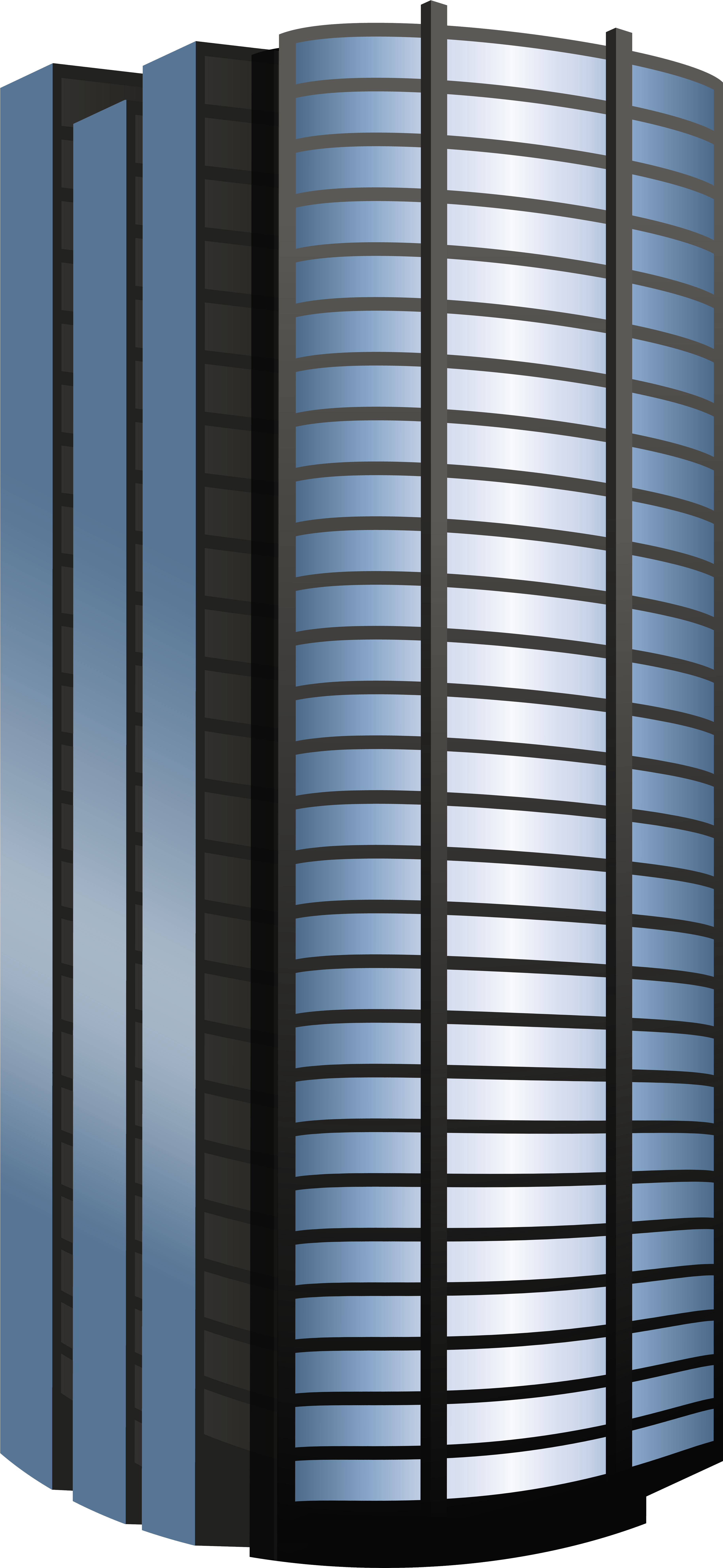 Blue Round Skyscraper Png Clipart - Window (3723x8000), Png Download