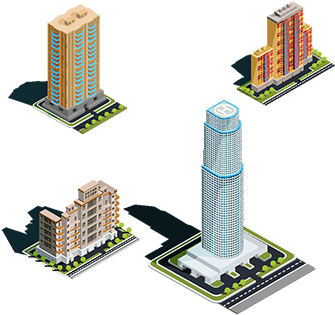 Vector Isometric 3d Illustrations Of Modern Urban Buildings, - Euclidean Vector (360x360), Png Download
