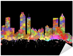 Watercolor Art Print Of The Skyline Of Atlanta Georgia - Atlanta (400x400), Png Download