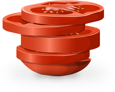 Tomato Sliced Vegetable Healthy Fresh Red - Irisan Tomat Png (515x340), Png Download