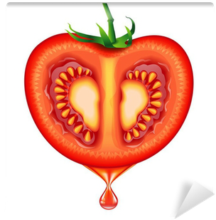 Fresh Tomato Slice Isolated On White Background Wall - Tomato (400x400), Png Download